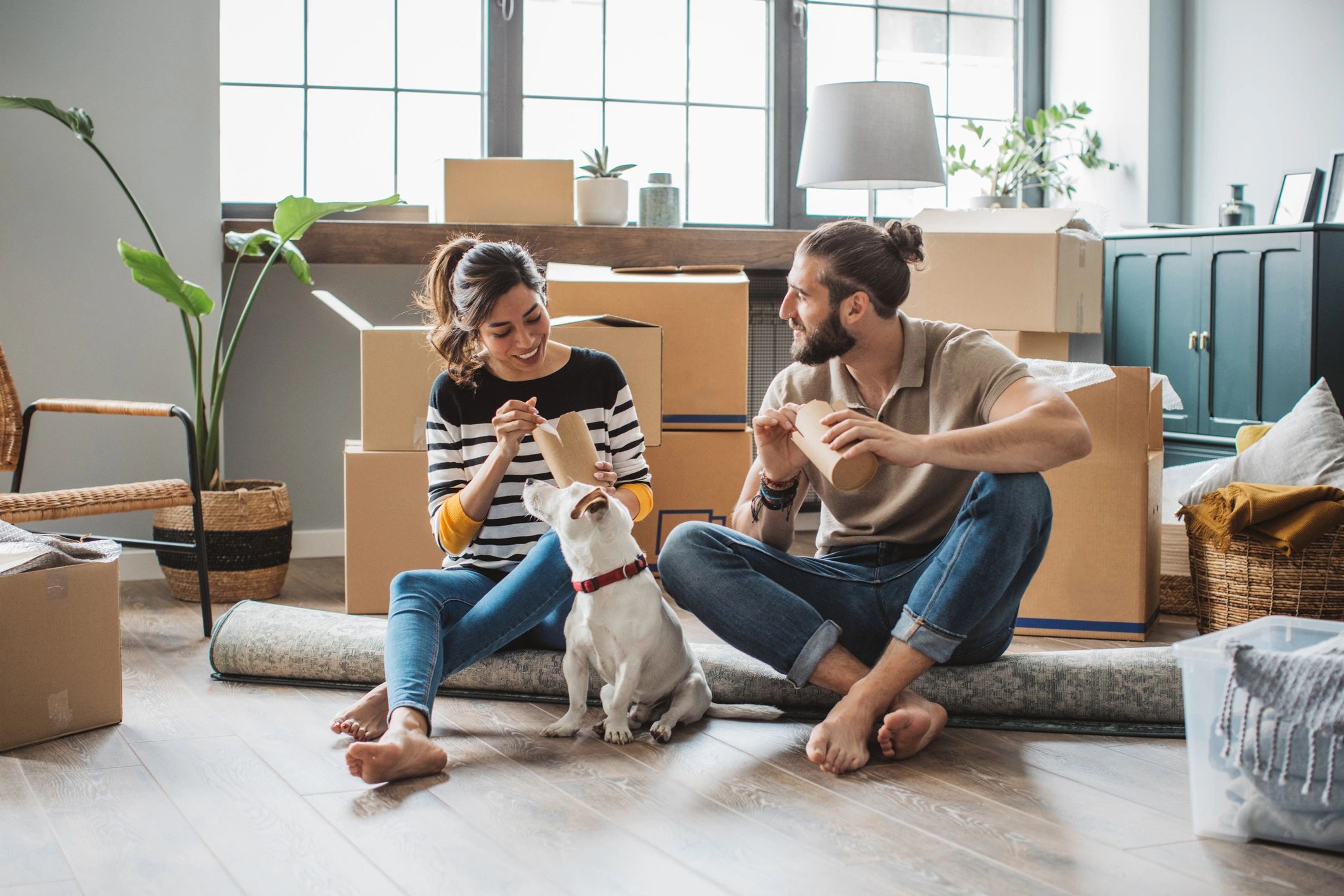 happy Australian couple new home